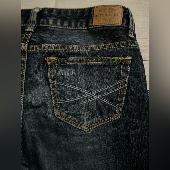 Aeropostale Women’s Hailey Flare Distressed Dark Denim Jeans. NEW without tags. - Picture 6 of 12